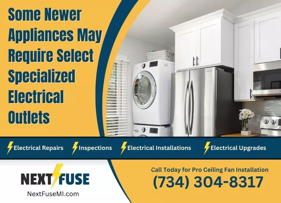 Newer Appliances May Require Select Specialized Electrical Outlets